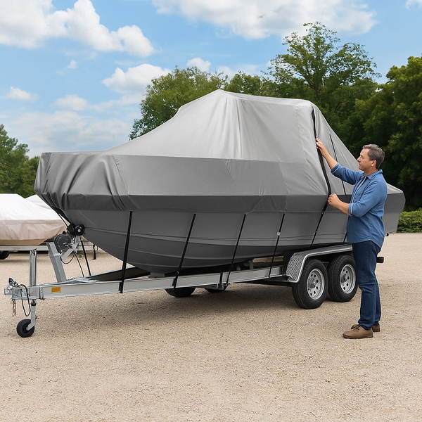 Seamanship 17-19ft Boat Cover Trailerable Jumbo 600D Marine Heavy Duty
