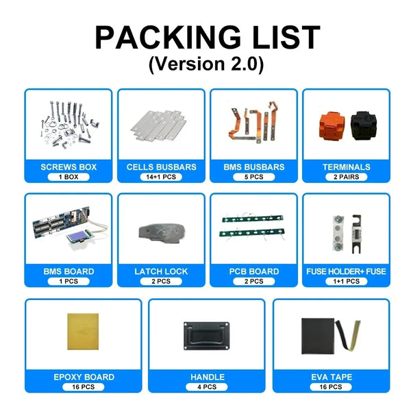 Seplos Mason DIY Battery Case with Smart BMS – LiFePO4 Battery Assembly Kit, RS485 Communication