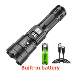 2024 Portable Rechargeable LED Flashlights High Power Military Tactical Flashlight Zoom Torch Lamp For Outdoor Camping Fishing