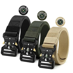 Men's Belt Outdoor Multi Function Compass Belt High Quality Canvas For Nylon Male Luxury Belts Women's Sports Jeans Neutral Belt
