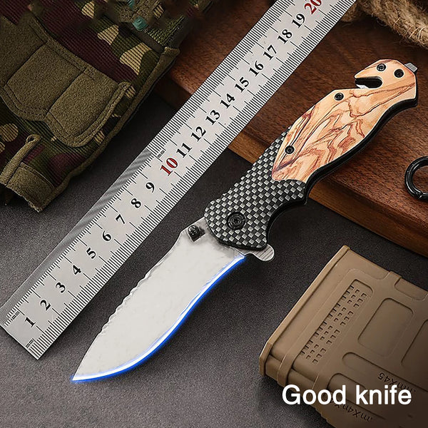 Multi functional household folding knife, fruit knife, men's self-defense survival tool knife, outdoor camping EDC fishing