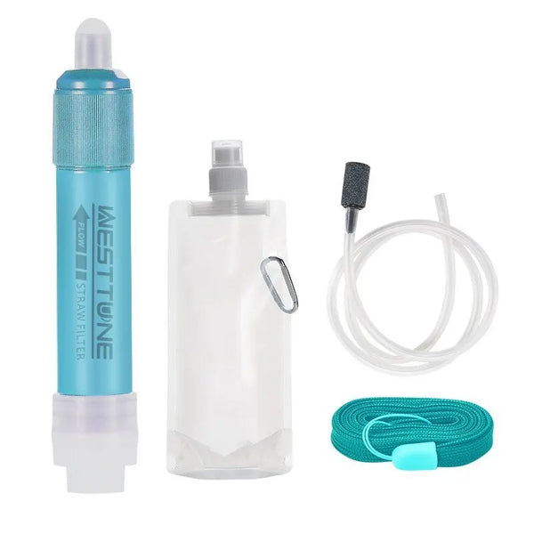 Outdoor Mini Filter Straw Set TUP Carbon Fiber Camping Purification Water Purifier for Survival Or Emergency Supplies