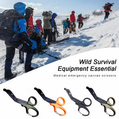 Emergency Trauma Shears with Carabiner Clip – Tactical Medical Scissors for Hiking, Travel & Outdoor Survival
