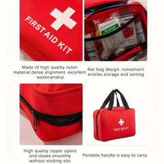 Portable First Aid Kit β Compact Emergency Survival Medical Bag with Bandages, Scissors, Tweezers & Safety Tools for Home, Car, Travel & Outdoor