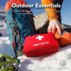 Portable First Aid Kit β Compact Emergency Survival Medical Bag with Bandages, Scissors, Tweezers & Safety Tools for Home, Car, Travel & Outdoor