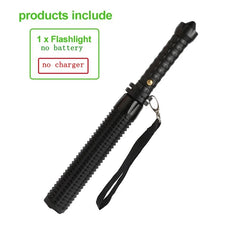 Baseball Bat LED Flashlight AluminumAlloy Focusable Zoomable Super Bright Self Defense Mace Light Tactical Baton Emergency Torch