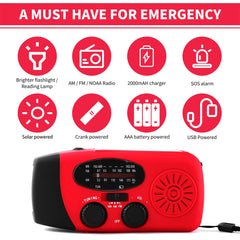Emergency Hand Crank AM/FM NOAA Weather Radio with LED Flashlight