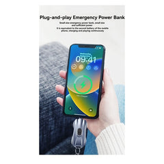 Mini Keychain Power Bank Charger – Emergency Portable Fast Charger for iPhone & Android (600mAh)