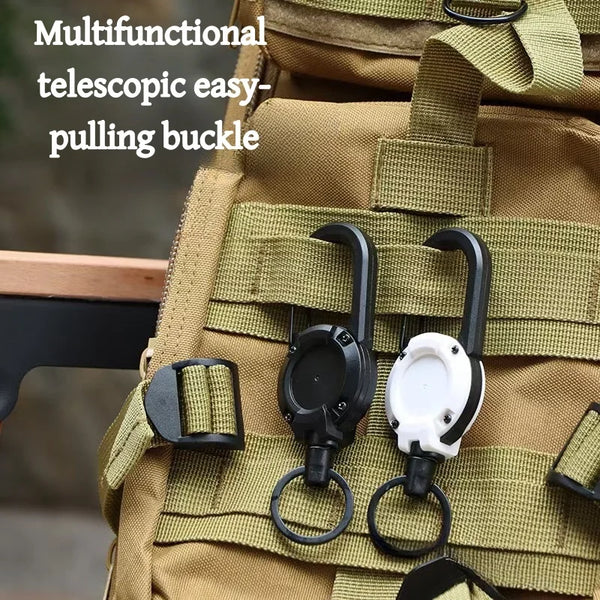 New Outdoor Automatic Retractable Wire Rope Luya Anti-theft  Keychain Telescopic Keychain Retractable Hook Tool