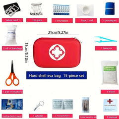 Portable First Aid Kit β Compact Emergency Survival Medical Bag with Bandages, Scissors, Tweezers & Safety Tools for Home, Car, Travel & Outdoor