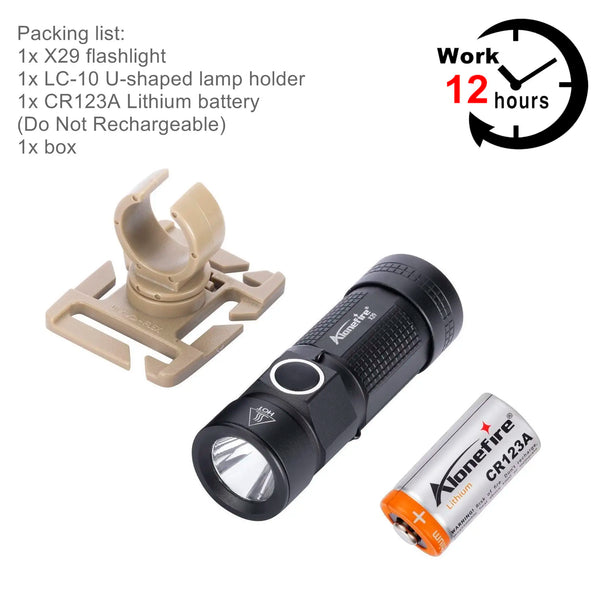 Clearance_360 Swivel U Ring Clip XPG LED Portable Mini Flashlight 12 Hours Work Outdoor Backpack Hat Pocket Hiking Torch C123A B