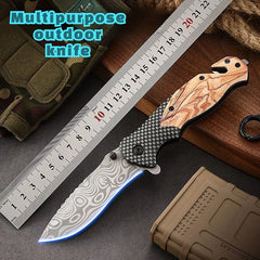 Multi functional household folding knife, fruit knife, men's self-defense survival tool knife, outdoor camping EDC fishing