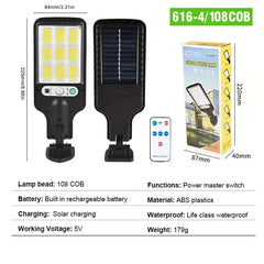 Solar Lights Outdoor With 3 Mode Waterproof Motion Sensor Security Lighting Wall COB Street Lamp for Garden Patio Garage Light