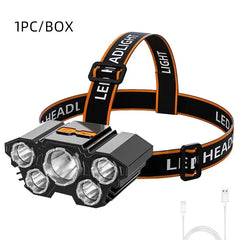Mini Headlamp Tactical Flashlight Usb Rechargeable High Power Led Flashlight Led Strong Self-defense Personal Defense Articles