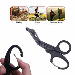 Emergency Trauma Shears with Carabiner Clip – Tactical Medical Scissors for Hiking, Travel & Outdoor Survival