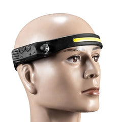 USB Rechargeable LED Sensor Headlamp LED Head Torch Built-in Battery Head Flashlight Outdoor Camping Fishing Headlight Work Ligh