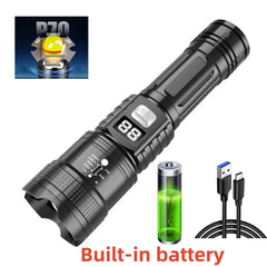 2024 Portable Rechargeable LED Flashlights High Power Military Tactical Flashlight Zoom Torch Lamp For Outdoor Camping Fishing