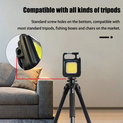 Super Bright Keychain Flashlight Mini COB Portable Work Light USB Rechargeable Outdoor Camping Fishing Pocket Lamps With Magnet