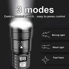 2024 Portable Rechargeable LED Flashlights High Power Military Tactical Flashlight Zoom Torch Lamp For Outdoor Camping Fishing