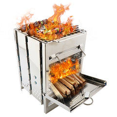 Lightweight Folding Wood Stove – Adjustable Outdoor Cooking Gear