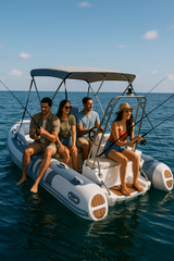 Premium Inflatable RIB Boat with Canopy – Lightweight, Durable, and Perfect for Fishing, Diving & Family Adventures
