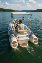 Premium Inflatable RIB Boat with Canopy – Lightweight, Durable, and Perfect for Fishing, Diving & Family Adventures