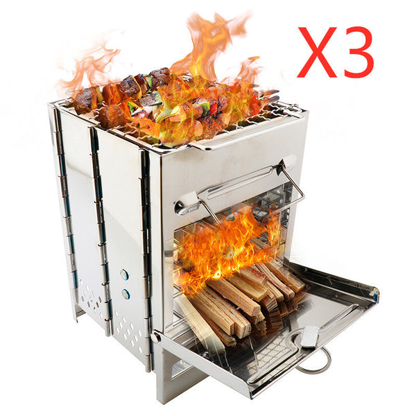 Lightweight Folding Wood Stove – Adjustable Outdoor Cooking Gear