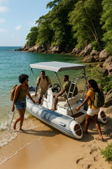 Premium Inflatable RIB Boat with Canopy – Lightweight, Durable, and Perfect for Fishing, Diving & Family Adventures