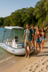 Premium Inflatable RIB Boat with Canopy – Lightweight, Durable, and Perfect for Fishing, Diving & Family Adventures