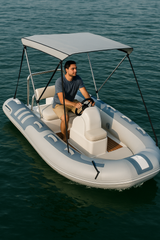 Premium Inflatable RIB Boat with Canopy – Lightweight, Durable, and Perfect for Fishing, Diving & Family Adventures