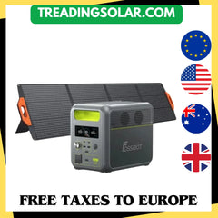 F1200 Portable Power Station + FOSSiBOT SP200 Foldable Solar Panel, 1024Wh Capacity, 1200W Rated Power, 7 Output Ports