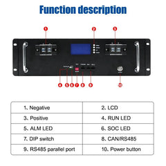 LiFePO4 48V 100Ah Battery Pack 51.2V 5KWH 6000+ Cycle Max 15 Parallel BMS 100A 16S PC Monitor Inverter Battery With CAN RS485