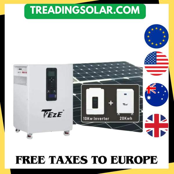 20KWh 15KWh 48V LifePo4 Battery 51V All In One Solar Energy System Built-in MPPT&Inverter 10KW Power/200A Current