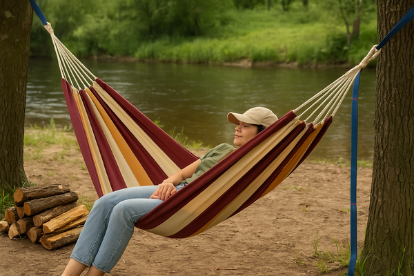 Portable Outdoor Hammock with Strong Tree Straps – Camping, Backyard, Travel
