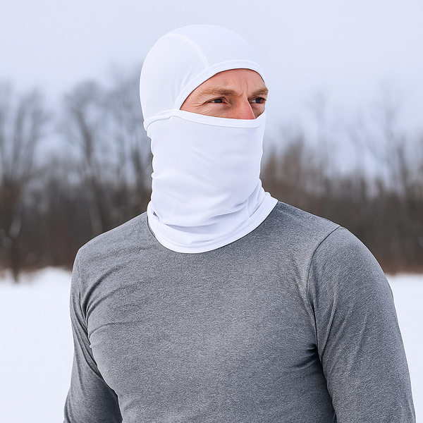 White Thermal Balaclava Face Mask – Cold Weather Full-Head Protection for Winter Sports & Outdoor Training
