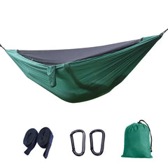 Green Camping Hammock with Mosquito Net – Lightweight & Portable