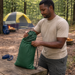 Green Camping Hammock with Mosquito Net – Lightweight & Portable