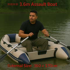 Inflatable Assault Boat with Air Deck – Military-Grade PVC Raft for Fishing, Rescue & Outdoor Adventures