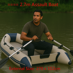 Inflatable Assault Boat with Air Deck – Military-Grade PVC Raft for Fishing, Rescue & Outdoor Adventures