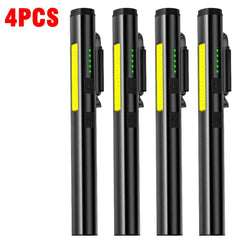 Multifunctional 4 in 1 LED Flashlight Mini USB Rechargeable 800mah Pen Clip Flashlight 365nm UV Light COB Camping Work Repair