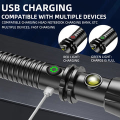 Spike lamp pole strong light charging outdoor ultra-bright multifunctional car self-defense window patrol flashlight