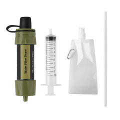 Outdoor Water Filter Straw Water Filtration System Emergency Water Drinking Purifier Sucker Travel Camping Hiking Survival Tools