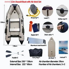 Inflatable Assault Boat with Air Deck – Military-Grade PVC