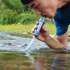 Outdoor Water Filter Straw Water Filtration System Emergency Water Drinking Purifier Sucker Travel Camping Hiking Survival Tools