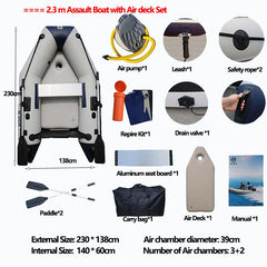 Inflatable Assault Boat with Air Deck – Military-Grade PVC