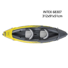 Explorer K2 Double Kayaking Inflatable Boat, 2 Seats, Sturdy Pvc Boat Raft Canoe, 2 Air Chamber Paddle Board Water Sports