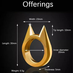 Self-defense cat ear ring window breaker women's anti-wolf men's single finger buckle carry defense spikes finger tiger