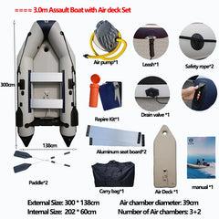 Inflatable Assault Boat with Air Deck – Military-Grade PVC