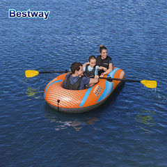 Bestway 61136/61140/61142/61146 1-3 Person Heavy Duty Inflatable Kayak - Long Lasting PVC Rafting Adventure Boat for Thrilling