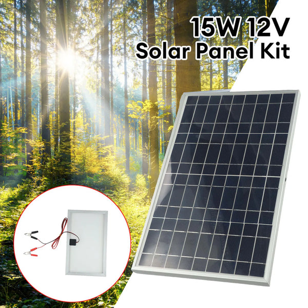 15W 12V Portable Solar Panel Kit – Rugged, Rechargeable &amp; Ready for Anything